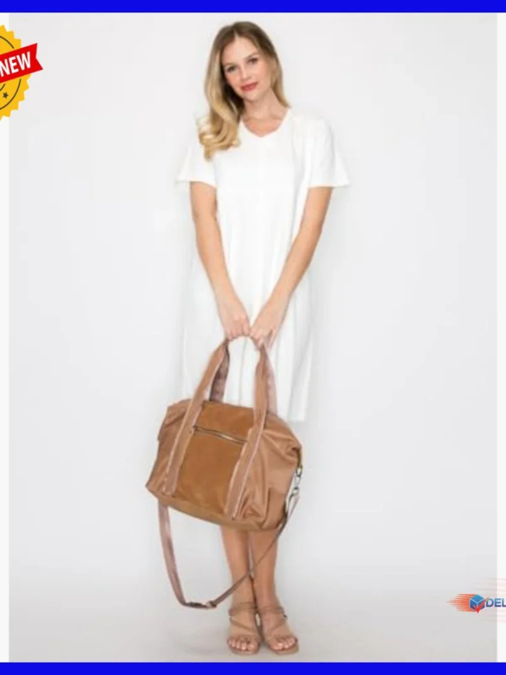 Large Hobo Shoulder Bag with Crossbody Strap, Microfiber Suede - Picture 2 of 6